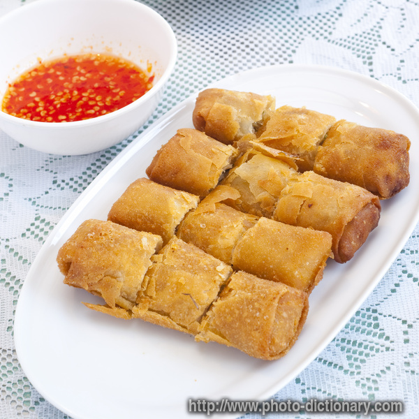 spring rolls - photo/picture definition - spring rolls word and phrase image