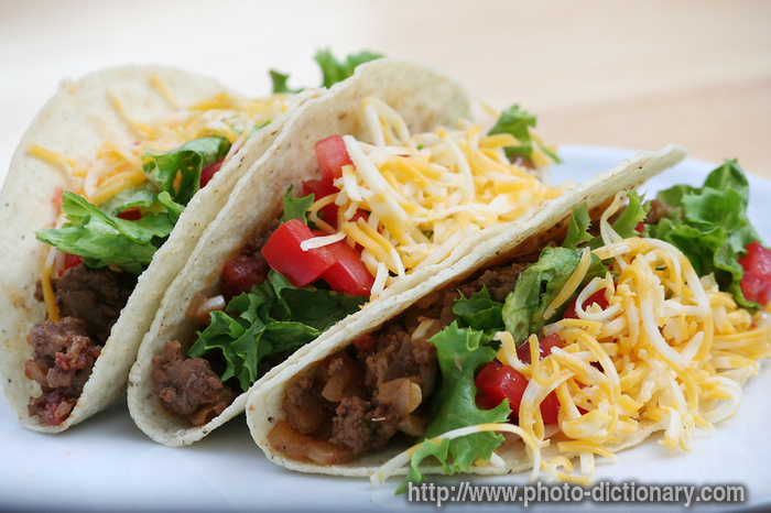 beef tacos - photo/picture definition - beef tacos word and phrase image