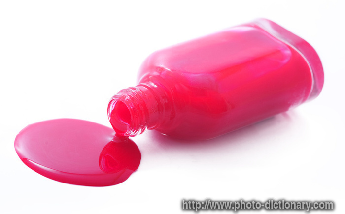 spilled nail polish - photo/picture definition - spilled nail polish word and phrase image
