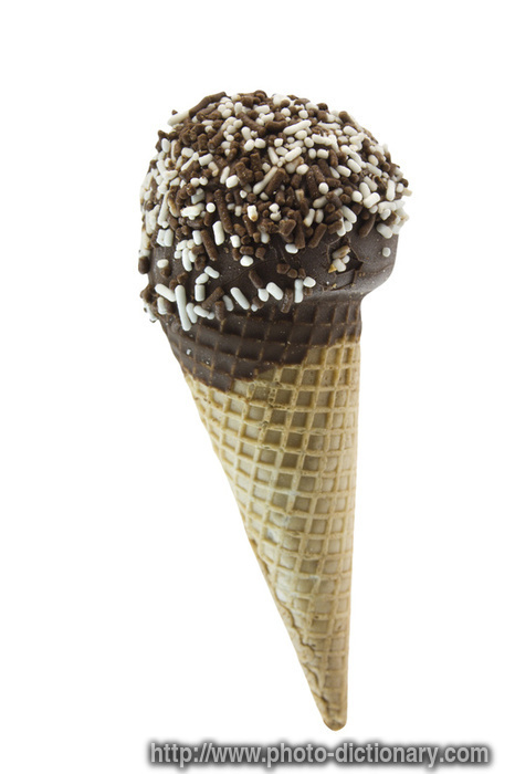 chocolate dipped icecream - photo/picture definition - chocolate dipped icecream word and phrase image