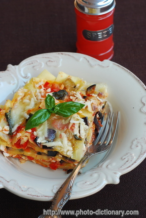 eggplant lasagna - photo/picture definition - eggplant lasagna word and phrase image
