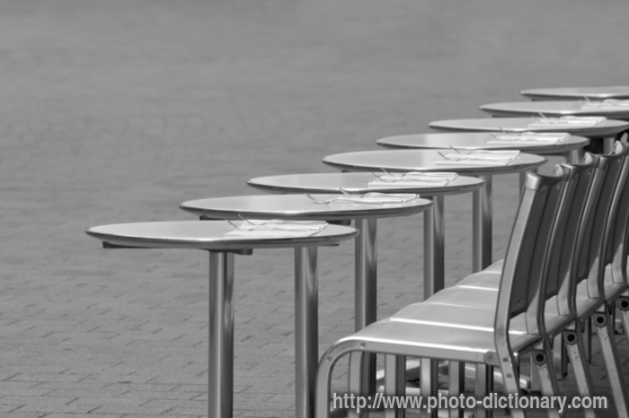 cafe tables - photo/picture definition - cafe tables word and phrase image