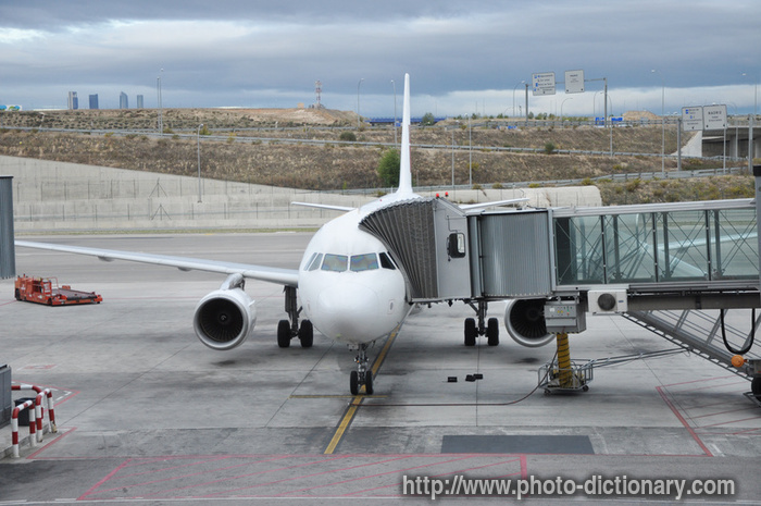 plane boarding - photo/picture definition - plane boarding word and phrase image