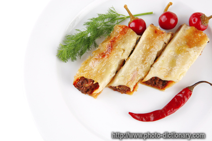stuffed cannelloni - photo/picture definition - stuffed cannelloni word and phrase image