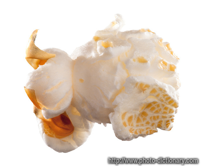 piece of popcorn - photo/picture definition - piece of popcorn word and phrase image