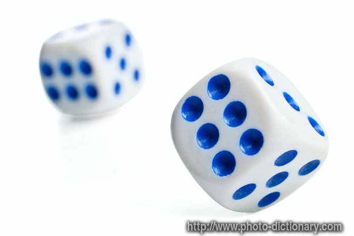 poker dices - photo/picture definition - poker dices word and phrase image