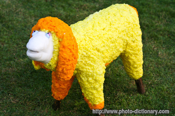 wax sheep - photo/picture definition - wax sheep word and phrase image