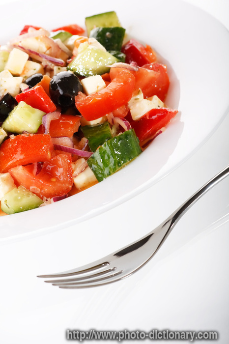 greek salad - photo/picture definition - greek salad word and phrase image