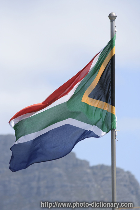 South African flag - photo/picture definition - South African flag word and phrase image