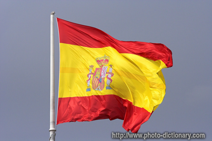 Spanish flag - photo/picture definition - Spanish flag word and phrase image