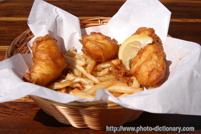 fish and chips - photo/picture definition - fish and chips word and phrase image