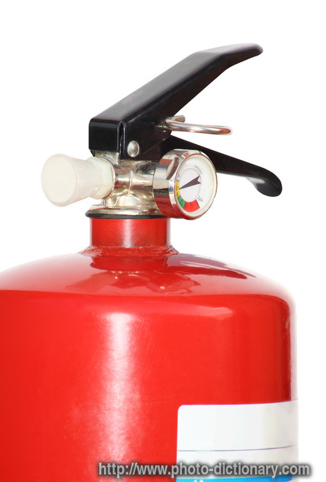 fire extinguisher - photo/picture definition - fire extinguisher word and phrase image