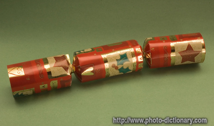 Christmas cracker - photo/picture definition - Christmas cracker word and phrase image
