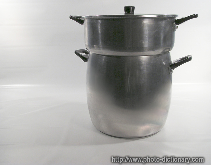 steamer pan - photo/picture definition - steamer pan word and phrase image