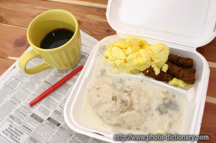 styrofoam meal - photo/picture definition - styrofoam meal word and phrase image