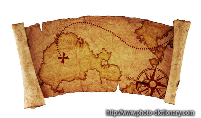 treasure map - photo/picture definition - treasure map word and phrase image