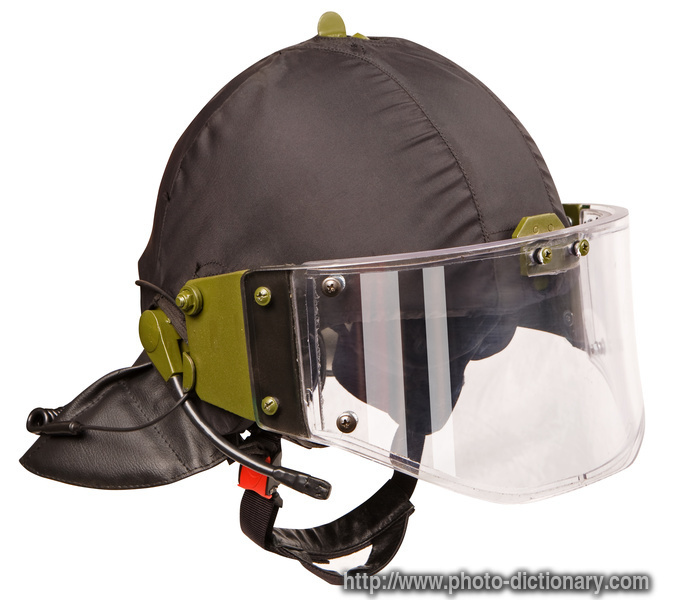 radio helmet - photo/picture definition - radio helmet word and phrase image