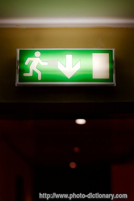 exit - photo/picture definition - exit word and phrase image