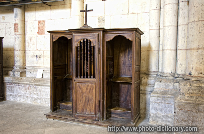 confessional - photo/picture definition - confessional word and phrase image