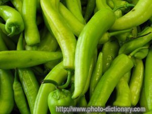 Green Chilli Peppers - photo/picture definition - Green Chilli Peppers word and phrase image