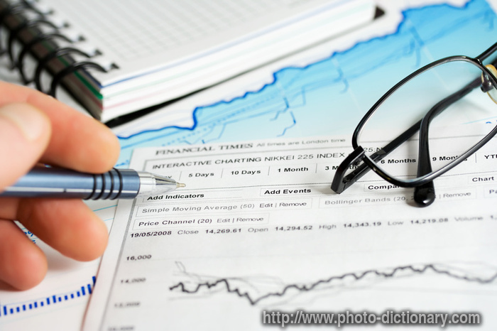 stock market analysis - photo/picture definition - stock market analysis word and phrase image
