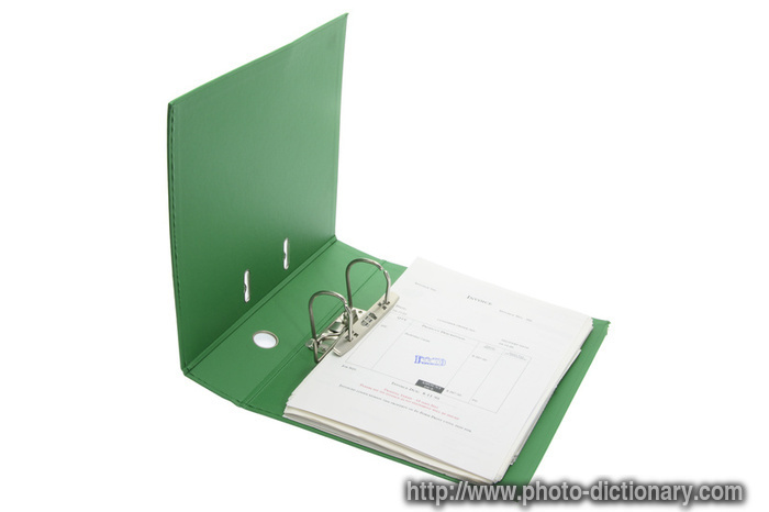 ring binder - photo/picture definition at Photo Dictionary - ring binder  word and phrase defined by its image in jpg/jpeg in English