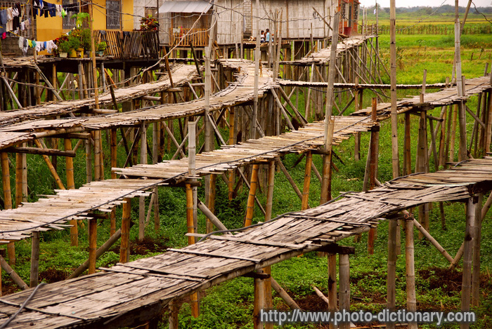 bamboo bridges - photo/picture definition - bamboo bridges word and phrase image