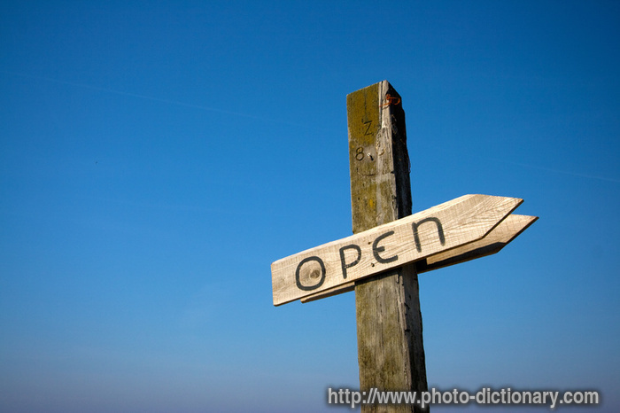 open - photo/picture definition - open word and phrase image