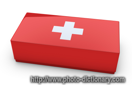 first aid kit - photo/picture definition - first aid kit word and phrase image