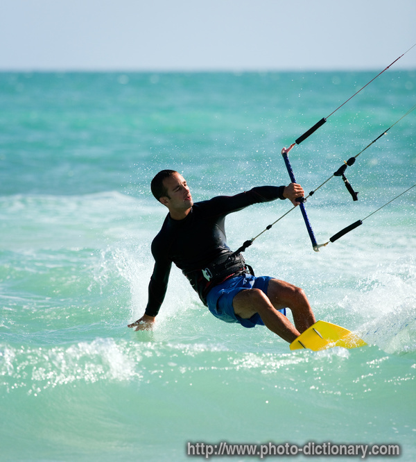 kite surfing - photo/picture definition - kite surfing word and phrase image
