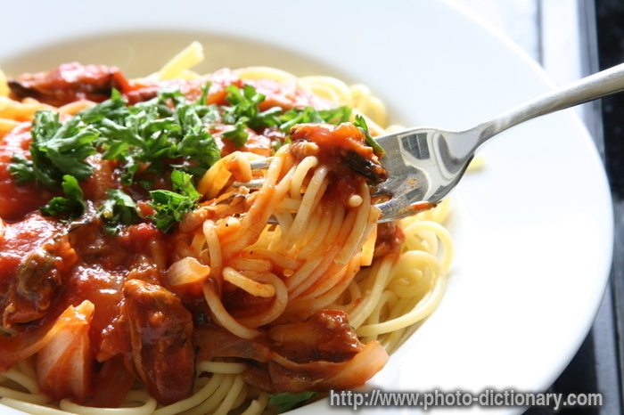 spaghetti - photo/picture definition - spaghetti word and phrase image