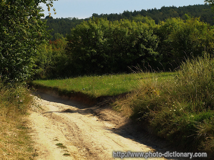 country road - photo/picture definition - country road word and phrase image