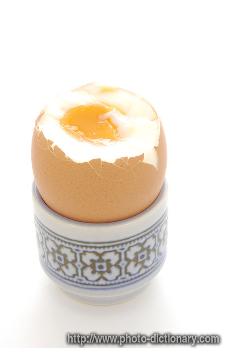 soft-boiled egg - photo/picture definition - soft-boiled egg word and phrase image