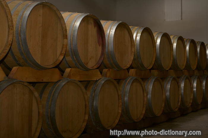 oak barrels - photo/picture definition - oak barrels word and phrase image