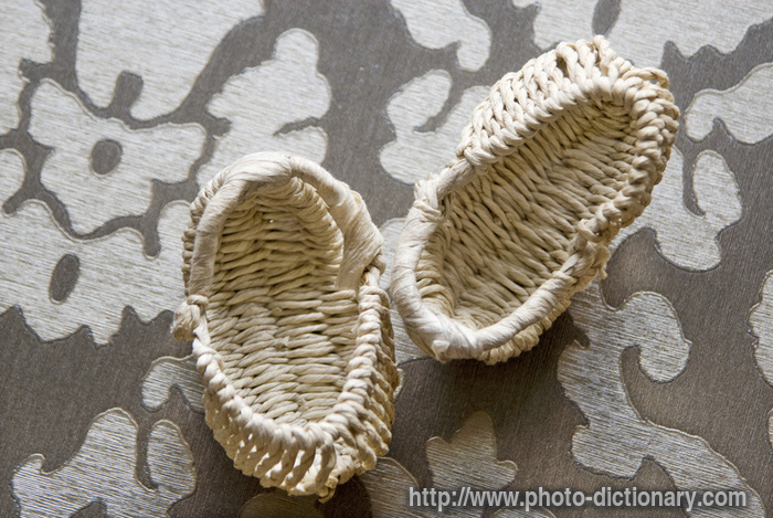 straw sandals - photo/picture definition - straw sandals word and phrase image
