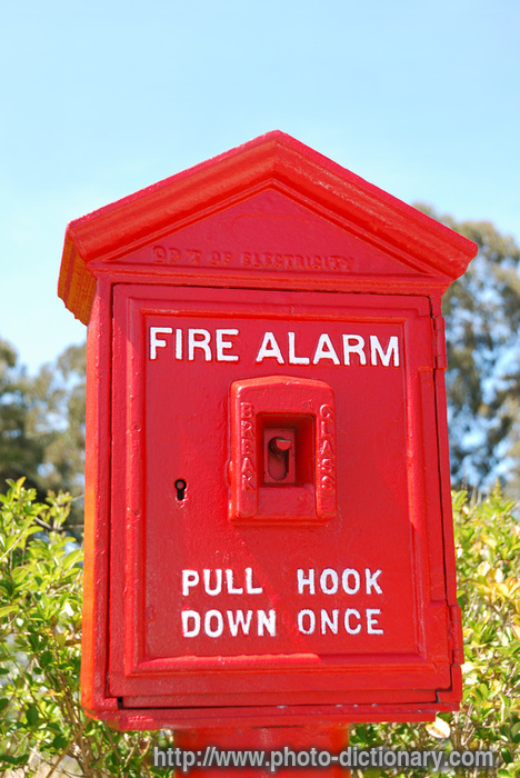 fire alarm - photo/picture definition - fire alarm word and phrase image
