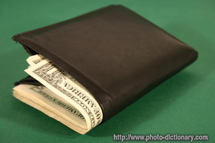 wallet - photo/picture definition at Photo Dictionary - wallet word and phrase defined by its ...