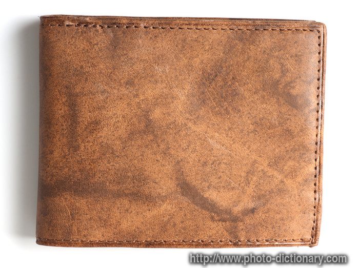 leather wallet - photo/picture definition at Photo Dictionary - leather wallet word and phrase ...
