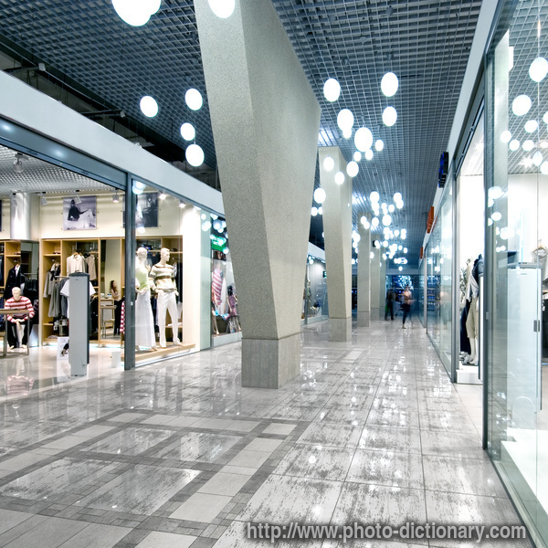 shopping mall - photo/picture definition at Photo Dictionary - shopping