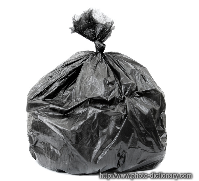 rubbish bag - photo/picture definition - rubbish bag word and phrase image