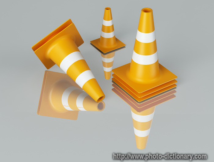 traffic cones - photo/picture definition - traffic cones word and phrase image