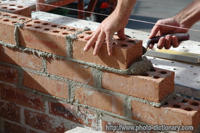 bricklayer - photo/picture definition - bricklayer word and phrase image