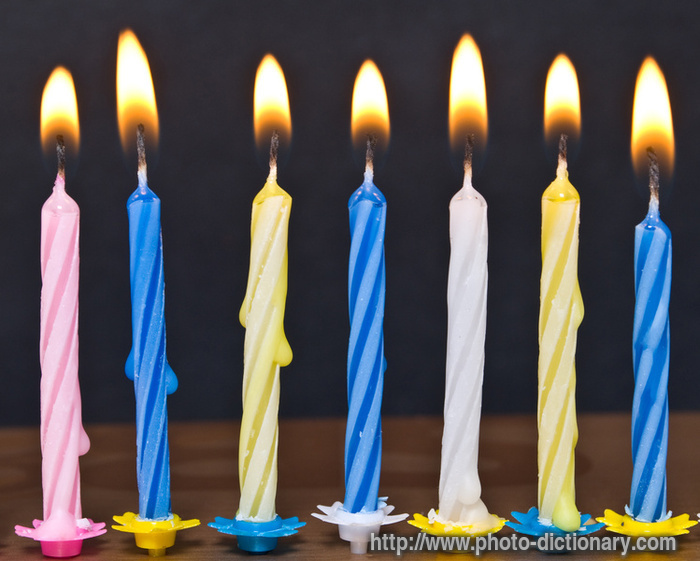 birthday candles - photo/picture definition - birthday candles word and phrase image