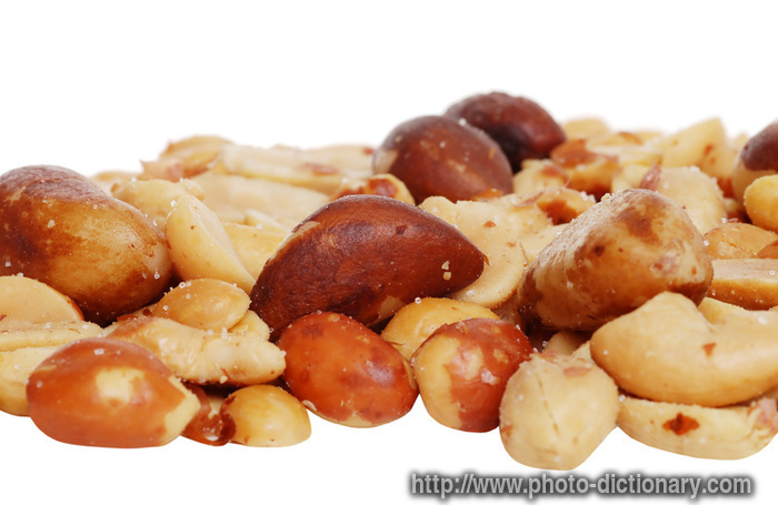 mixed nuts - photo/picture definition - mixed nuts word and phrase image