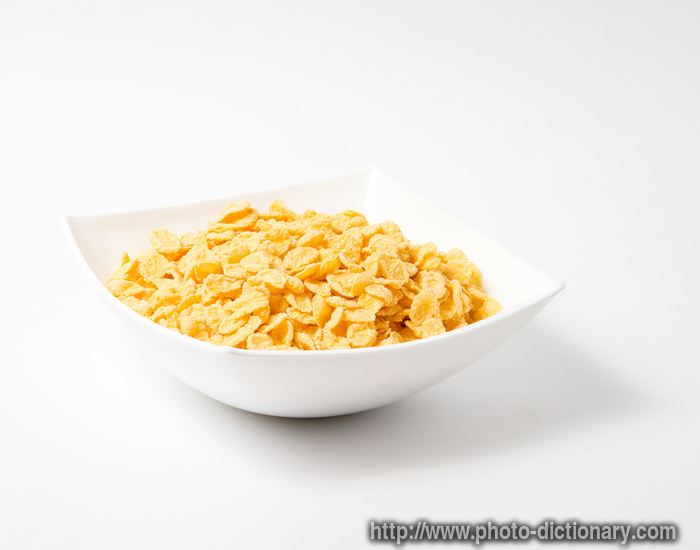 bowl of flakes - photo/picture definition - bowl of flakes word and phrase image