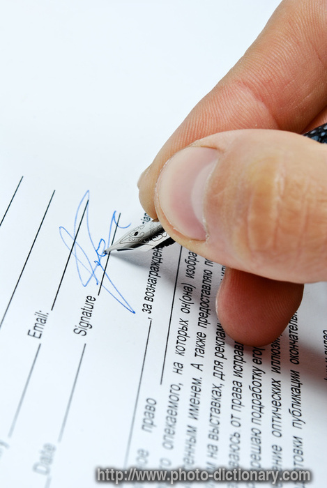 business contract - photo/picture definition - business contract word and phrase image