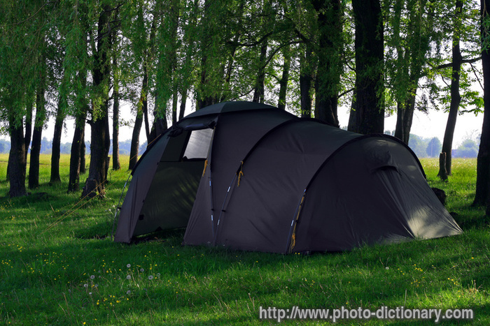camping tent - photo/picture definition - camping tent word and phrase image