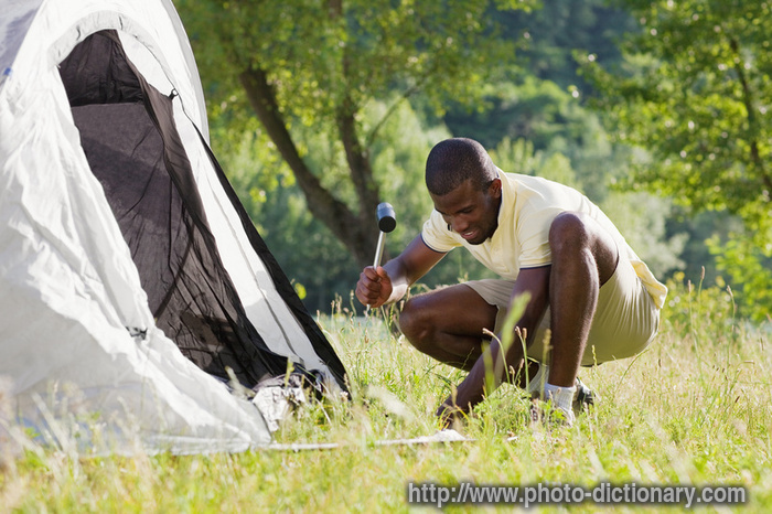 Fastening tent - photo/picture definition at Photo 