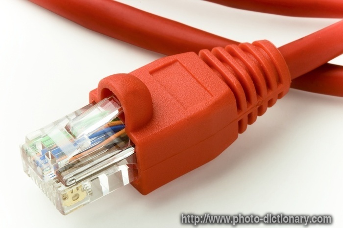ethernet plug - photo/picture definition - ethernet plug word and phrase image