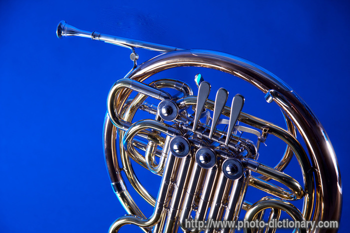 French horn - photo/picture definition - French horn word and phrase image